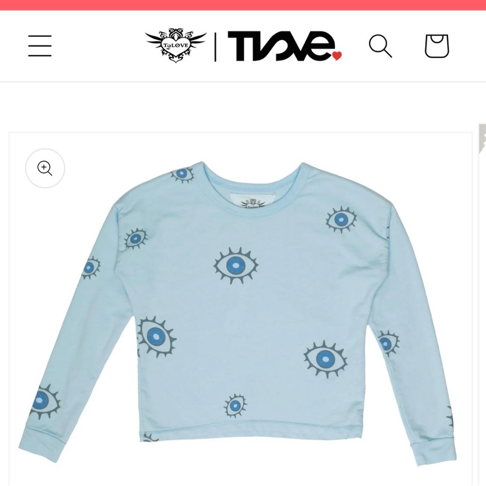 T2 LOVE  girls evil eye Print Long Sleeve Top